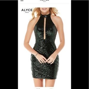 Alyce Paris Forest Green Sequin dress